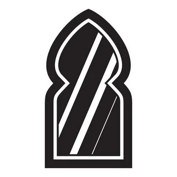 Traditional islamic arch window representing moorish architecture Stock Illustration