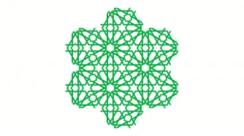 A traditional islamic pattern made from repeating and rotating a shape. Stock Footage 12034122