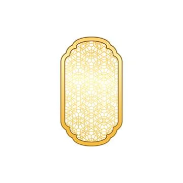 Traditional Islamic window arch frame with Arabic arabesque pattern oriental Stock Illustration