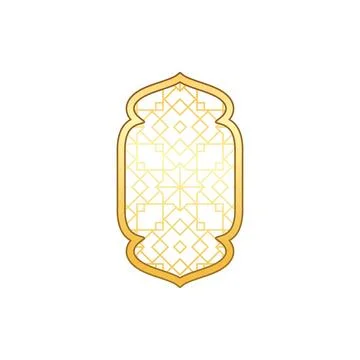 Traditional Islamic window arch frame with Arabic arabesque ornament oriental Ilustración de archivo