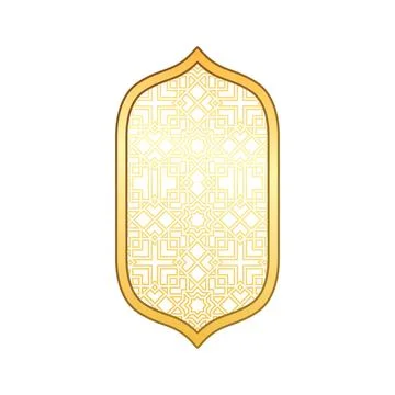 Traditional Islamic window arch frame with Arabic arabesque pattern in oriental Stock Illustration