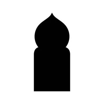 Traditional Islamic window or gate oriental shape, vector Arabic Muslim Stock Illustration