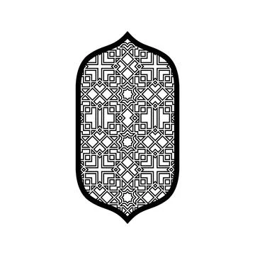 Traditional Islamic window shape with beautiful Arabic arabesque pattern Stock Illustration