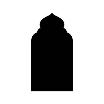 Traditional Islamic window shape in oriental style, Arabic Muslim architecture Illustrazione stock