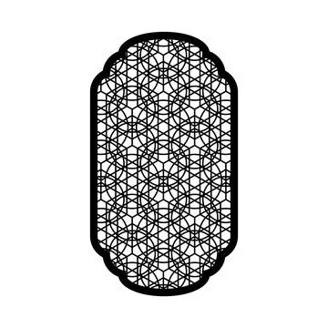 Traditional Islamic window shape, Ramadan black arch frame with Arabic arabesque Ilustración de archivo