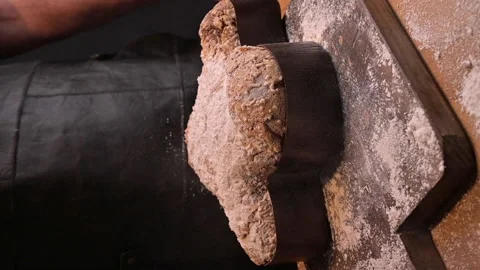 Traditional Italian desserts for Easter - Easter dove . Man holding sweet festiv Stock Footage 149610734