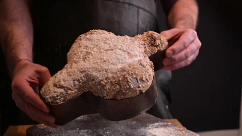 Traditional Italian desserts for Easter - Easter dove Stock Footage 149610779