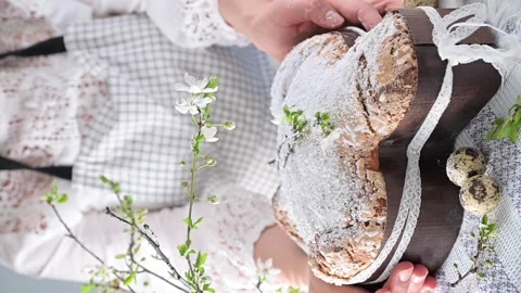 Traditional Italian desserts for Easter - Easter dove Stock Footage 149769464