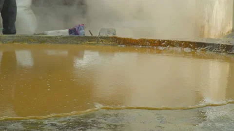 Traditional jaggery making process in village india Stock Footage 221890968
