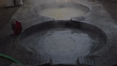 Traditional jaggery making production Stock Footage 221890980