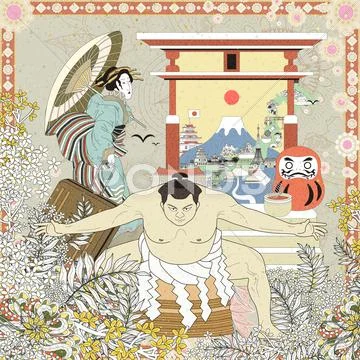 Traditional Japan Concept Coloring Page