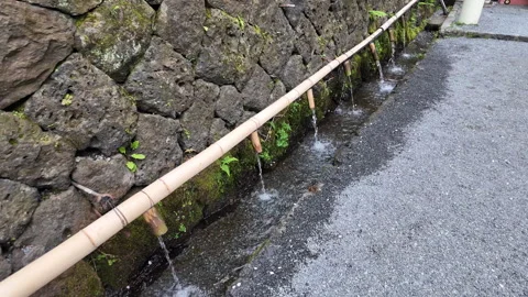 Traditional Japanese bamboo water pipes ... | Stock Video | Pond5