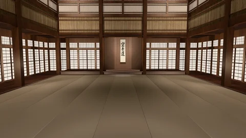 Traditional Japanese Karate Dojo 3D Rend... | Stock Video | Pond5