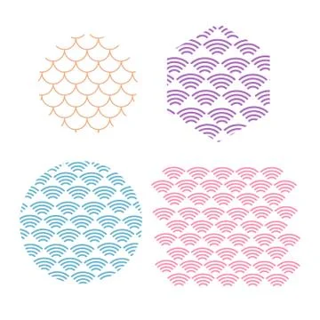 Traditional japanese pattern. Wave pattern. Sea japan pattern vector Stock Illustration