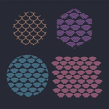 Traditional japanese pattern. Wave pattern. Sea japan pattern vector Stock Illustration
