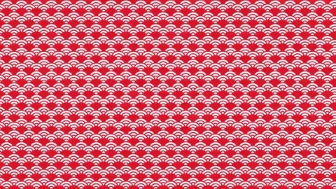 Traditional Japanese red texture. Chinese Seas Loop Pattern Stock Footage