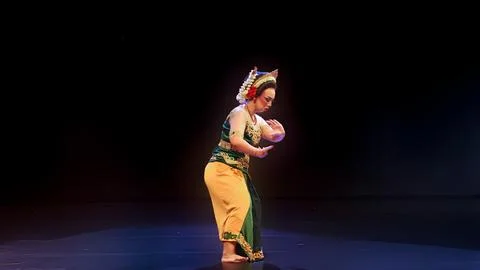 Traditional Javanese Dancer Performing Delicate Classical Hand Position Stock Photos