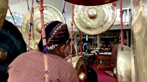 Traditional Javanese Gamelan Orchestra Performance Stock Footage 342576937