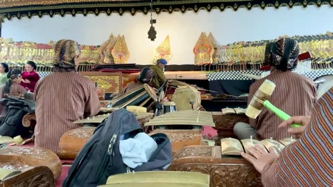 Traditional Javanese Gamelan Orchestra Performance Stock Footage 342577446