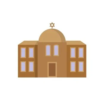 Traditional Jewish Synagogue Architectural Vector Illustration Stock Illustration
