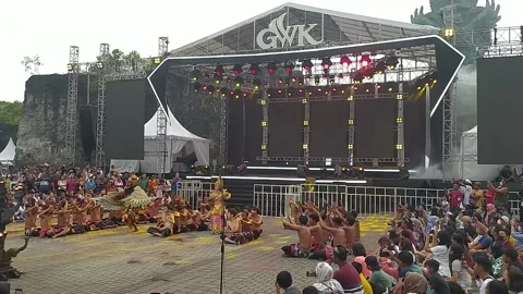 Traditional Kecak dance performance at Garuda Wisnu Kencana (GWK)-0216 (2)(41) Stock Footage 302236490
