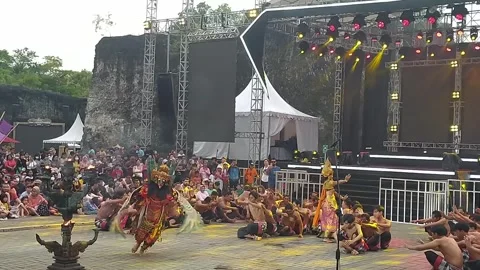 Traditional Kecak dance performance at Garuda Wisnu Kencana (GWK)-0216 (2)(42) Stock Footage 302236491