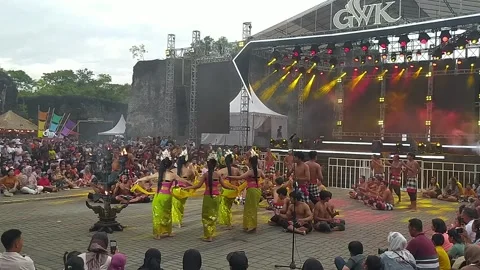 Traditional Kecak dance performance at Garuda Wisnu Kencana (GWK)-0216 (2)(44) Stock Footage 302236522