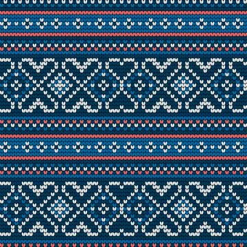 Traditional knitting pattern for Ugly Sweater Stock Illustration