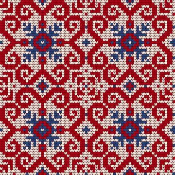 Traditional knitting pattern for Ugly Sweater Stock Illustration