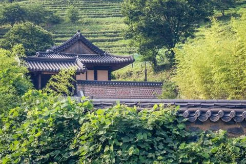 Traditional korean architecture. Stock Photos