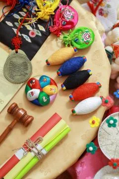 Traditional Korean Dol Table on the first Birthday Party. Stock Photos