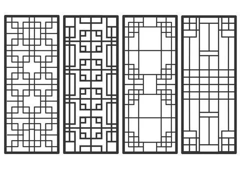 Traditional korean ornament frame pattern. Stock Illustration