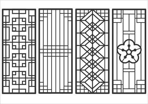 Traditional korean ornament frame pattern. Stock Illustration