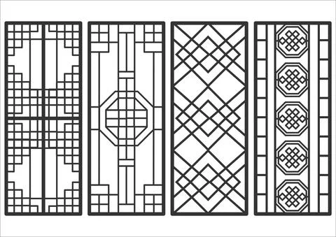 Traditional korean ornament frame pattern. Stock Illustration