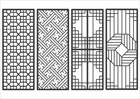 Traditional korean ornament frame pattern. Stock Illustration