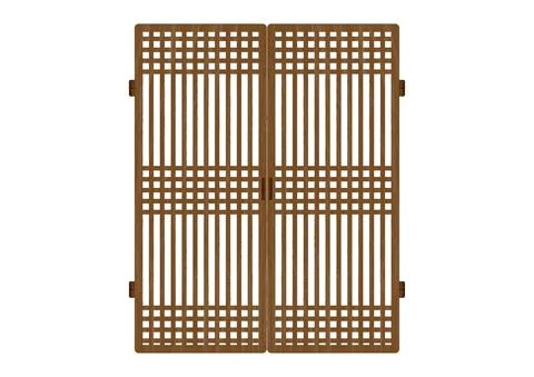 Traditional korean ornament frame pattern. Double door swing antique decorati Stock Illustration
