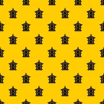 Traditional korean pagoda pattern Stock Illustration