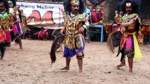 Traditional "Kuda Lumping" Dance Performance In Boyolali, Indonesia Stockbeeldmateriaal 235913950
