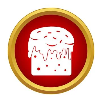 Traditional kulich easter cake black simple icon Stock Illustration