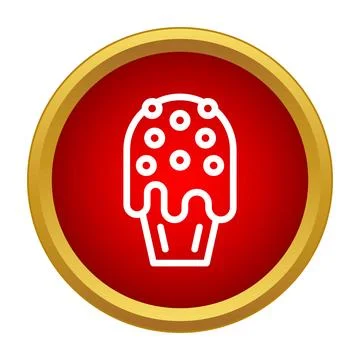 Traditional kulich easter cake line icon design Stock Illustration