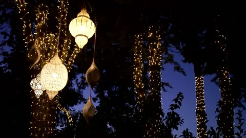 Traditional lantern in the night Stock Footage 167701672