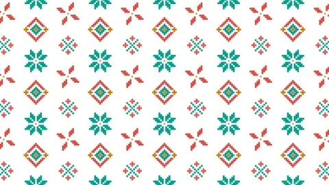 Traditional Lapland vector pattern, folk art design Christmas background Stock Footage 116814439