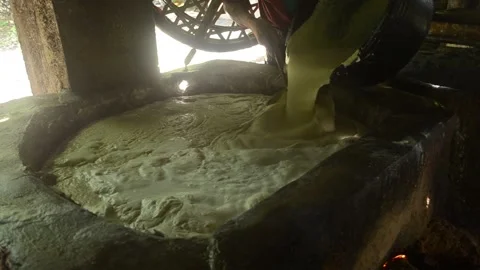 Traditional make tofu processing Video stock 145130792