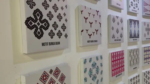 Traditional Malaysian Batik Patterns Exhibit at Kuala Lumpur Craft Museum Stock Footage 324707179