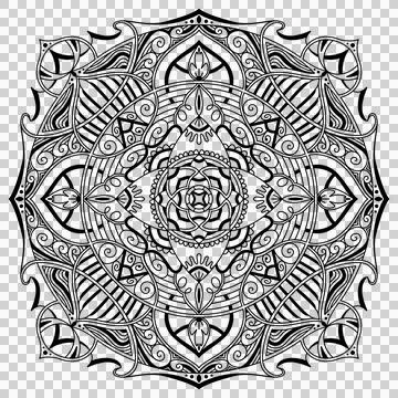 Traditional Mandala Pattern for Coloring Book Pages Stock Illustration