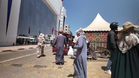 Traditional Market Activity and Eid al-Adha Sheep Trade in Morocco May 27,2026 Stock Footage 337541516