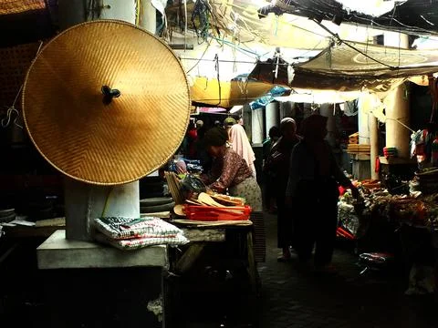 Traditional market at Sukoharjo, Central Java, Indonesia Stock-Fotos