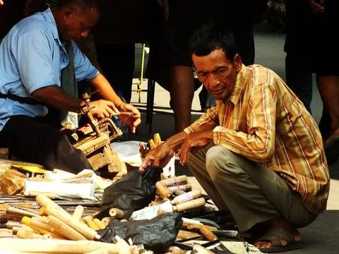 Traditional market at Sukoharjo, Central Java, Indonesia Stock Photos