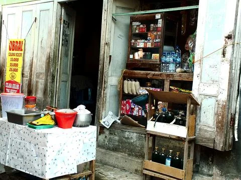 Traditional market at Sukoharjo, Central Java, Indonesia 写真素材