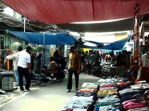 Traditional market at Sukoharjo, Central Java, Indonesia Foto stock